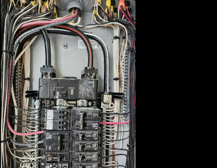 Close-up photo of an electrical panel from the Google Maps photo viewer
